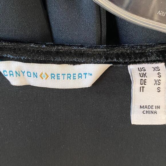 DENIM & CO CANYON RETREAT NWOT Crushed Velvet Draped Collar Cardigan Black XXS - Picture 6 of 7